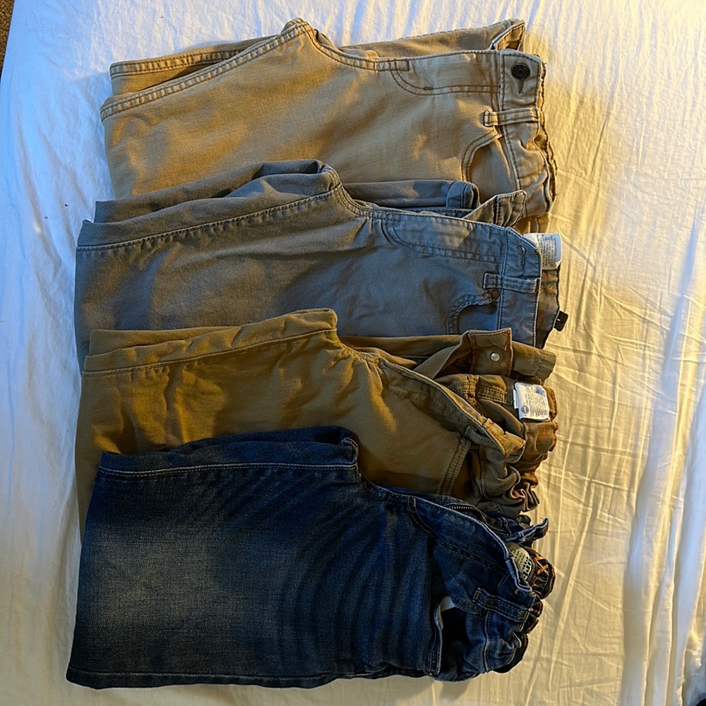 Boys jeans and tan jeans size 12 lot